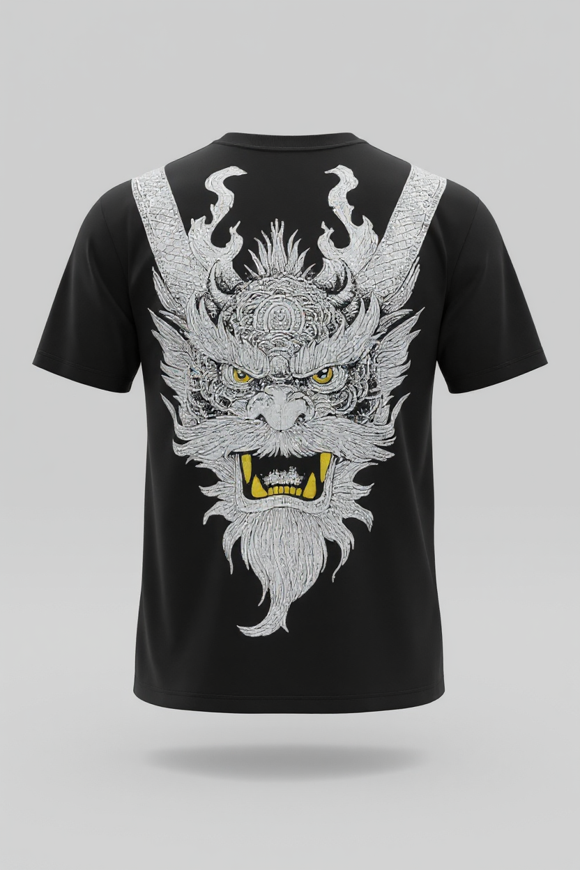 Premium Puff Printed Cotton T-Shirt – Black | 100% Pure Cotton, Superior Strength, Breathable Comfort