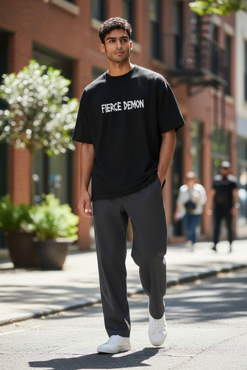 Premium Puff Printed Cotton T-Shirt – Black | 100% Pure Cotton, Superior Strength, Breathable Comfort