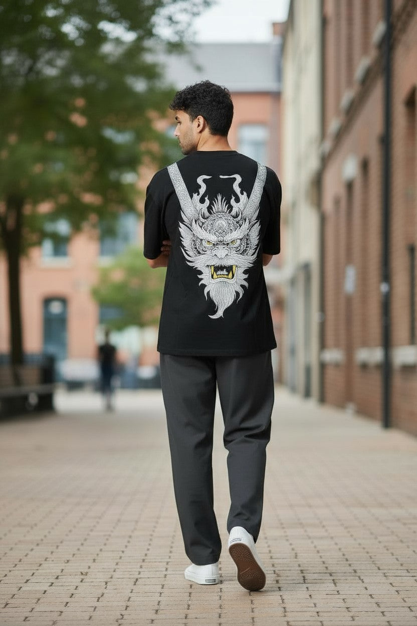 Premium Puff Printed Cotton T-Shirt – Black | 100% Pure Cotton, Superior Strength, Breathable Comfort