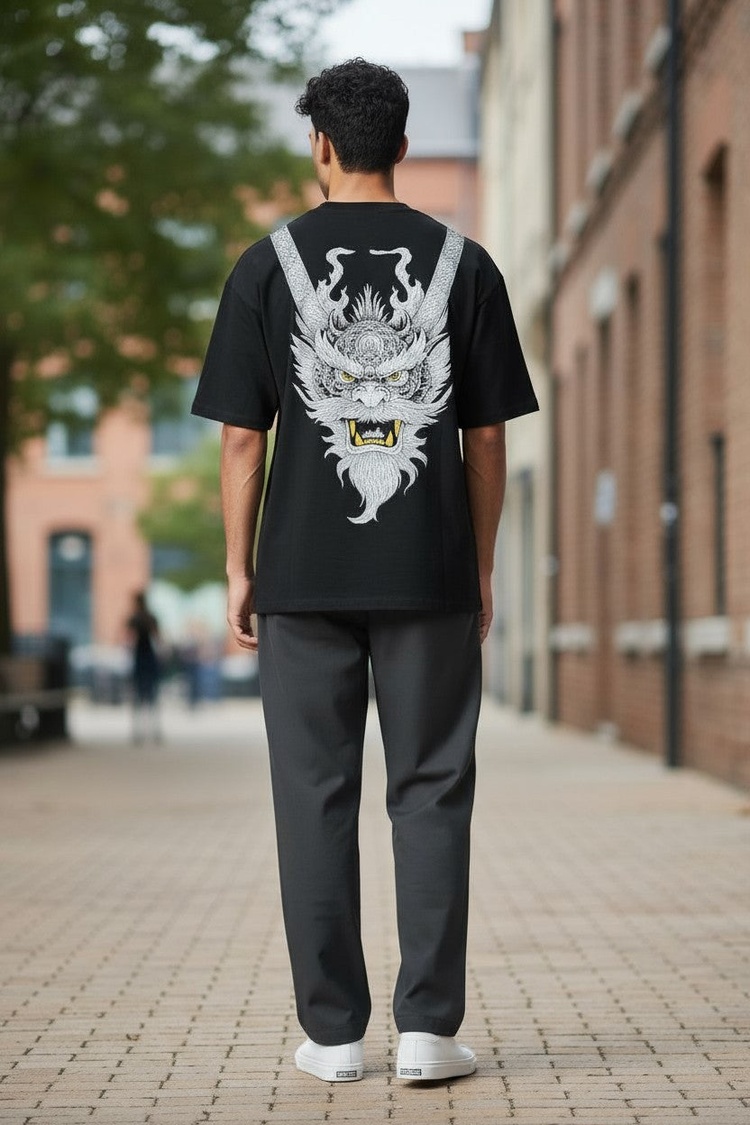 Premium Puff Printed Cotton T-Shirt – Black | 100% Pure Cotton, Superior Strength, Breathable Comfort