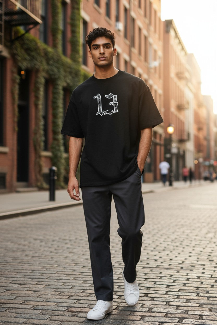 Premium Puff Printed Cotton T-Shirt – Black | 100% Pure Cotton, Superior Strength, Breathable Comfort