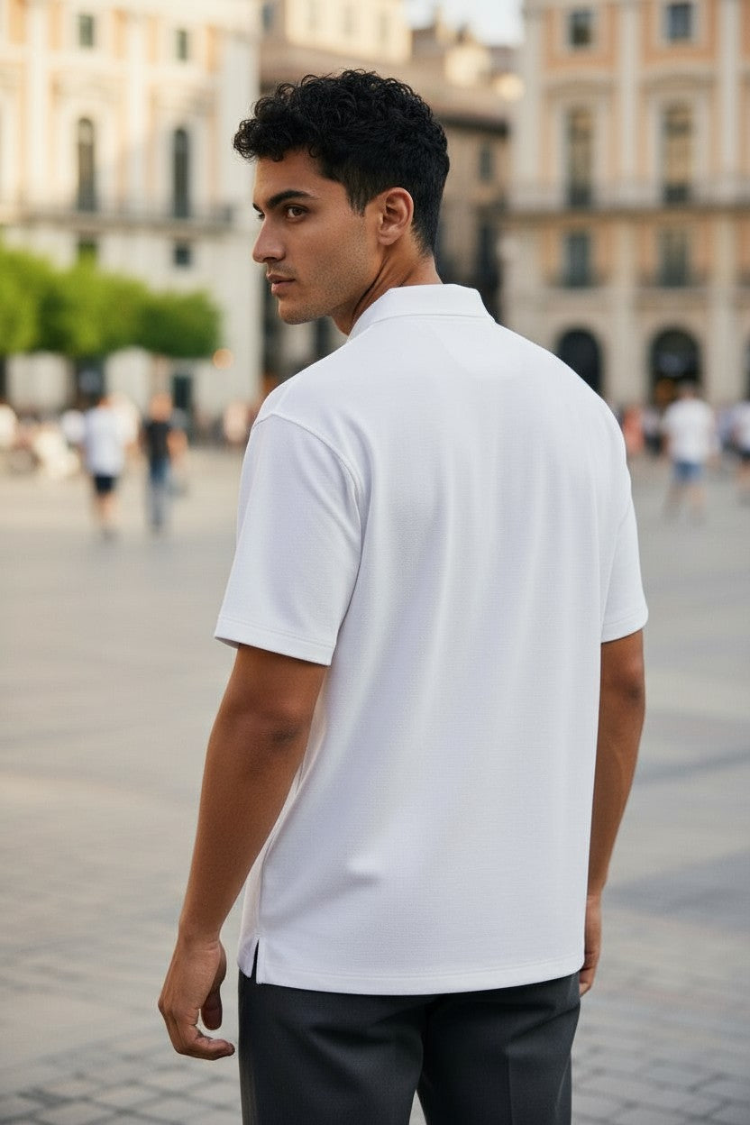 Oversized Popcorn Shirt – Red Money Print | 100% Pure Cotton, Textured, Breathable Comfort