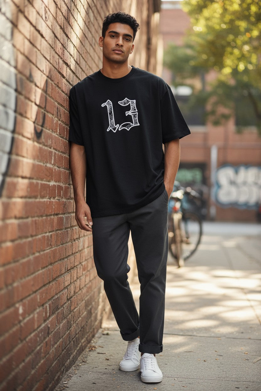 Premium Puff Printed Cotton T-Shirt – Black | 100% Pure Cotton, Superior Strength, Breathable Comfort