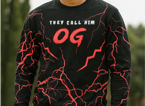 330 GSM Premium Oversized Sweatshirt – "They Call Him OG" Graphic Print | Heavyweight Cotton Fleece