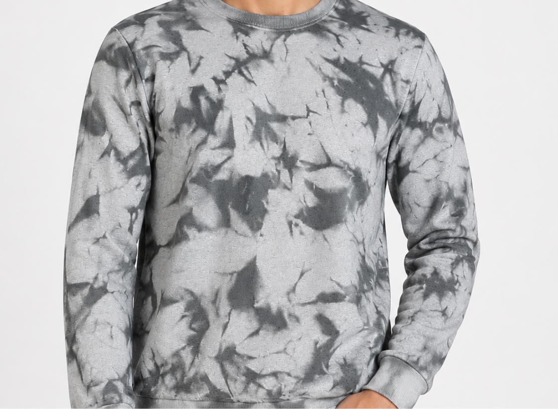 Men's Grey Acid Wash Oversized Sweatshirt | Premium 330 GSM Cotton