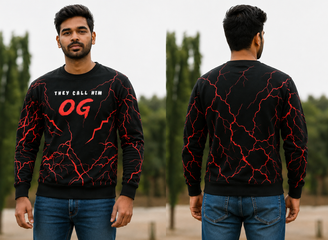 330 GSM Premium Oversized Sweatshirt – "They Call Him OG" Graphic Print | Heavyweight Cotton Fleece