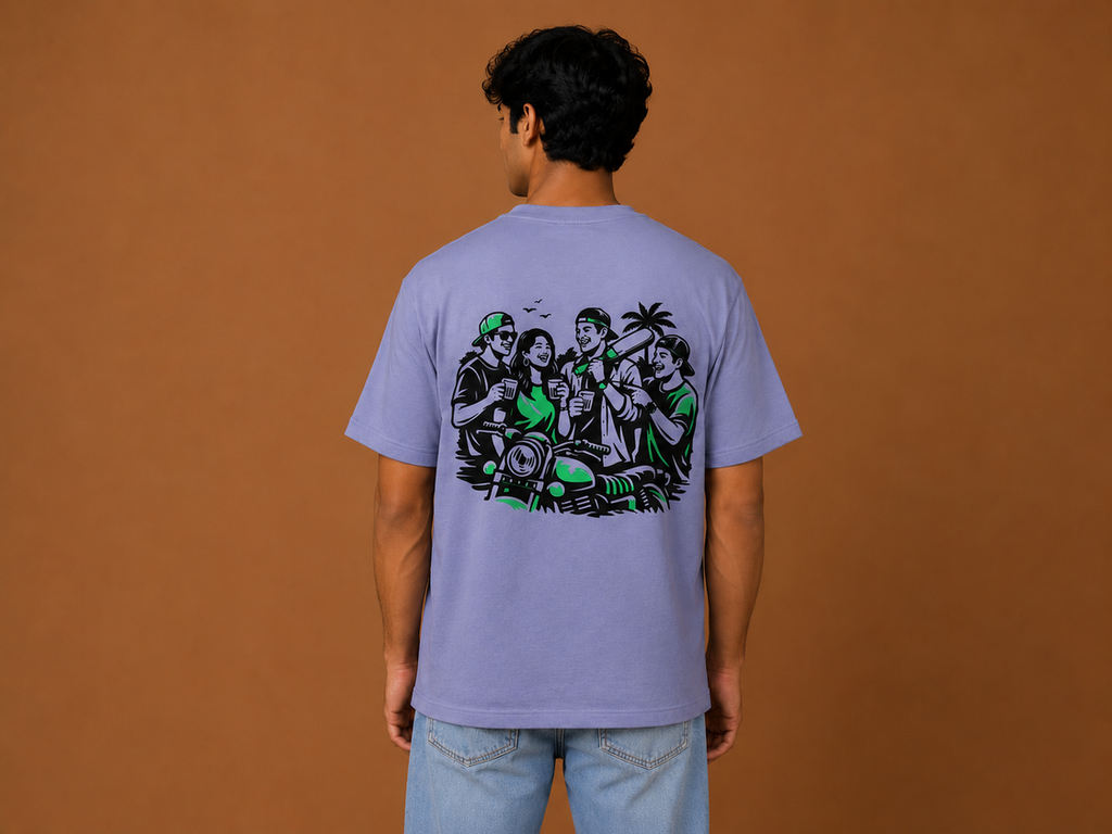 Ride Together Premium 240 GSM Oversized Graphic T-Shirt – Lavender | Heavyweight Cotton Streetwear