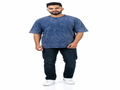 Men's 240 GSM Premium Acid Wash Oversized T-Shirt – Blue
