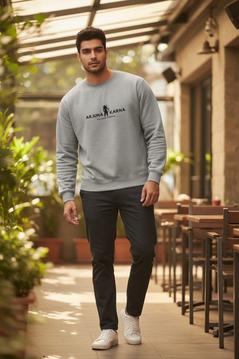 VersaVara Arjuna Karna Oversized Sweatshirt | Premium 330 GSM Cotton Graphic Sweatshirt