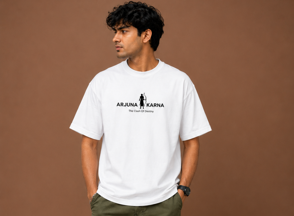Arjuna vs Karna Oversized T-Shirt | 240 GSM Premium Cotton |Unisex