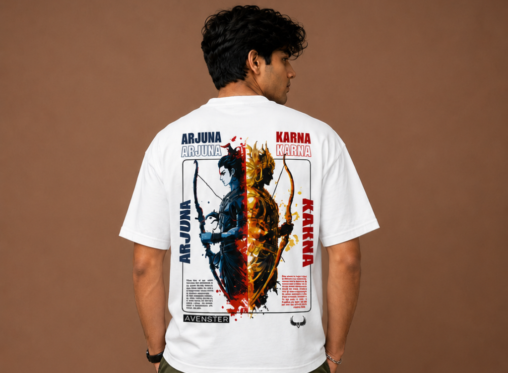 Arjuna vs Karna Oversized T-Shirt | 240 GSM Premium Cotton |Unisex