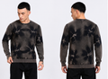 Men's 330 GSM Acid Wash Oversized Sweatshirt – Premium Heavyweight Cotton Terry | Black Tie-Dye Crew Neck