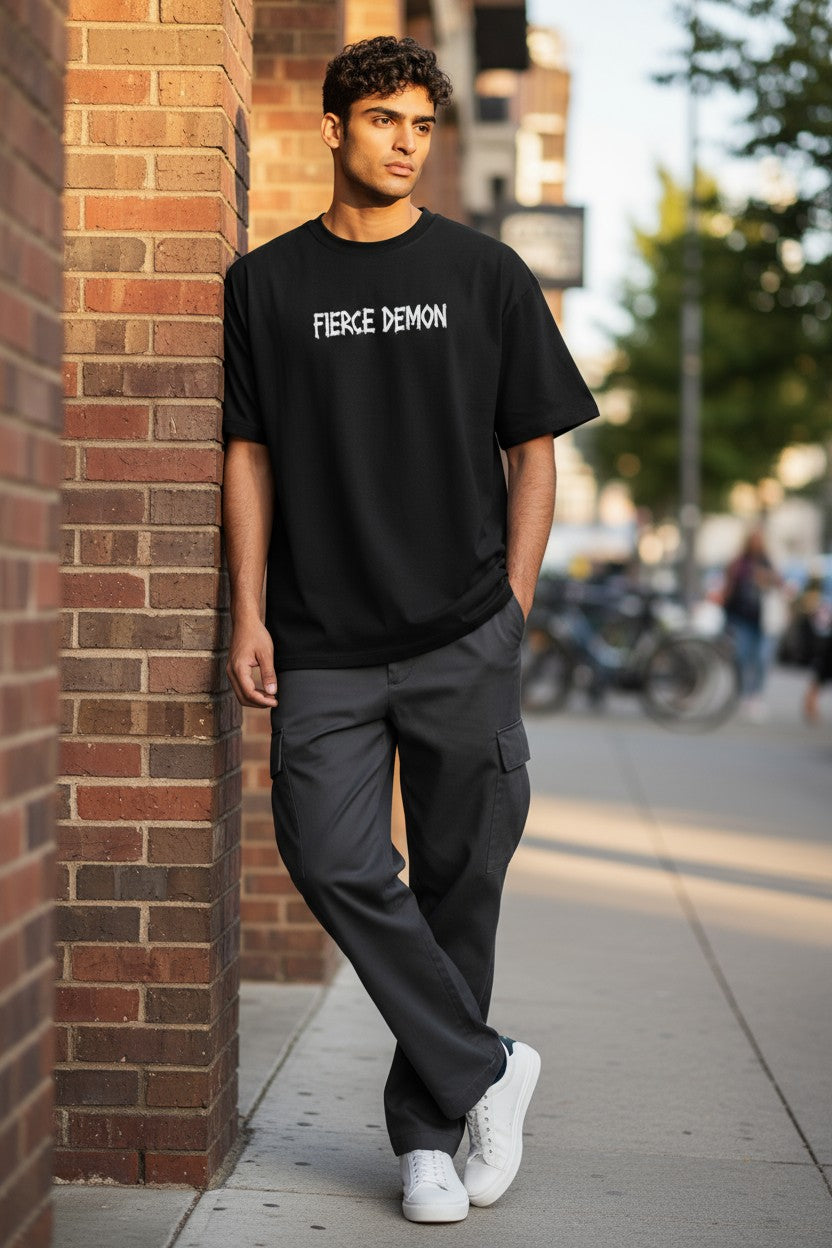 Premium Puff Printed Cotton T-Shirt – Black | 100% Pure Cotton, Superior Strength, Breathable Comfort