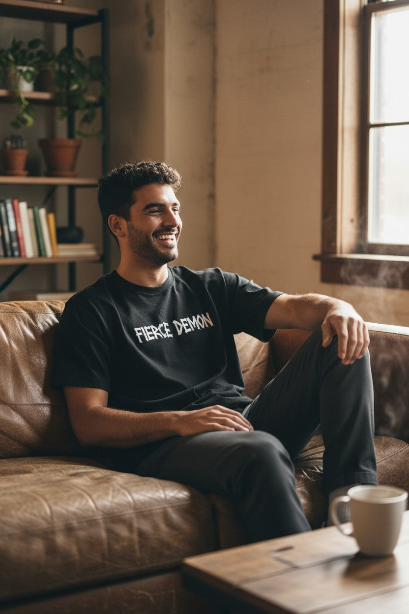 Premium Puff Printed Cotton T-Shirt – Black | 100% Pure Cotton, Superior Strength, Breathable Comfort