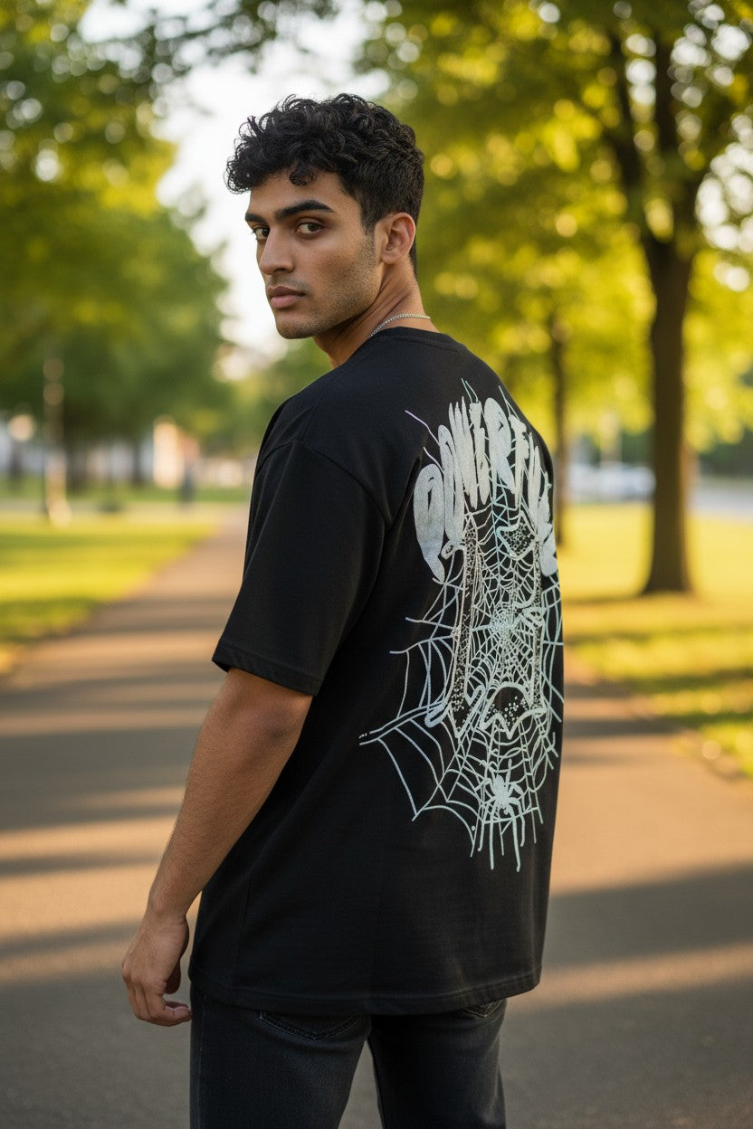 Premium Puff Printed Cotton T-Shirt – Black | 100% Pure Cotton, Superior Strength, Breathable Comfort